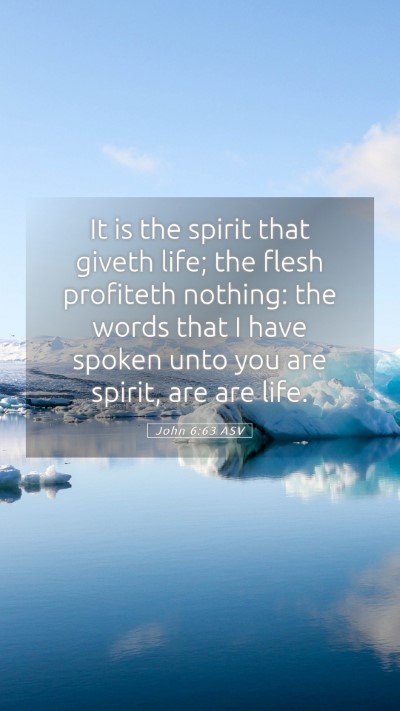 Picture 05 - John 6:63 ASV Mobile Phone Wallpaper - It is the spirit that giveth life; the flesh - Mobile Bible Verse Wallpaper