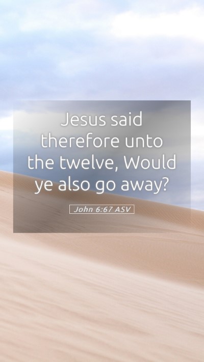 Picture 05 - John 6:67 ASV Mobile Phone Wallpaper - Jesus said therefore unto the twelve, Would ye - Mobile Bible Verse Wallpaper