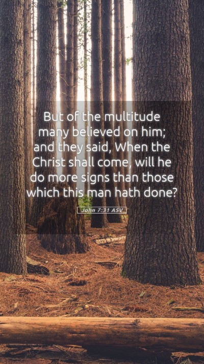 Picture 05 - John 7:31 ASV Mobile Phone Wallpaper - But of the multitude many believed on him; and - Mobile Bible Verse Wallpaper