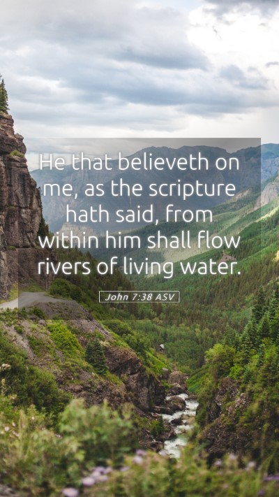 Picture 05 - John 7:38 ASV Mobile Phone Wallpaper - He that believeth on me, as the scripture hath - Mobile Bible Verse Wallpaper