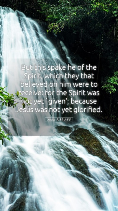 Picture 05 - John 7:39 ASV Mobile Phone Wallpaper - But this spake he of the Spirit, which they that - Mobile Bible Verse Wallpaper