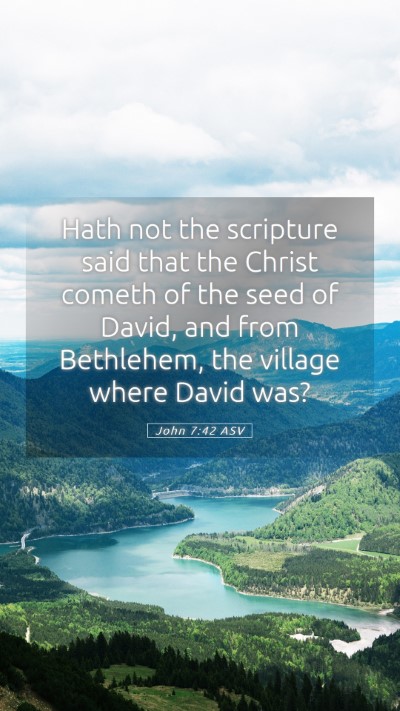 Picture 05 - John 7:42 ASV Mobile Phone Wallpaper - Hath not the scripture said that the Christ - Mobile Bible Verse Wallpaper