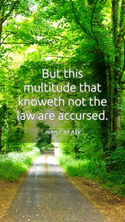 Picture 05 - John 7:49 ASV Mobile Phone Wallpaper - But this multitude that knoweth not the law are - Mobile Bible Verse Wallpaper