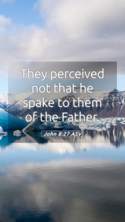 Picture 05 - John 8:27 ASV Mobile Phone Wallpaper - They perceived not that he spake to them of the - Mobile Bible Verse Wallpaper
