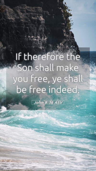 Picture 05 - John 8:36 ASV Mobile Phone Wallpaper - If therefore the Son shall make you free, ye - Mobile Bible Verse Wallpaper