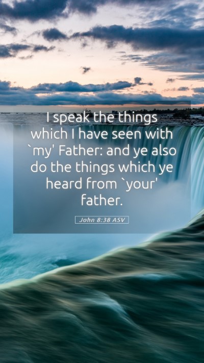 Picture 05 - John 8:38 ASV Mobile Phone Wallpaper - I speak the things which I have seen with `my' - Mobile Bible Verse Wallpaper