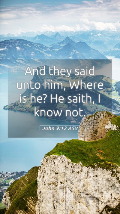 Picture 05 - John 9:12 ASV Mobile Phone Wallpaper - And they said unto him, Where is he? He saith, I - Mobile Bible Verse Wallpaper