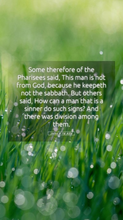 Picture 05 - John 9:16 ASV Mobile Phone Wallpaper - Some therefore of the Pharisees said, This man is - Mobile Bible Verse Wallpaper