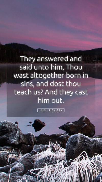 Picture 05 - John 9:34 ASV Mobile Phone Wallpaper - They answered and said unto him, Thou wast - Mobile Bible Verse Wallpaper