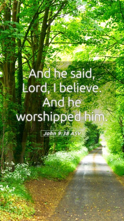 Picture 05 - John 9:38 ASV Mobile Phone Wallpaper - And he said, Lord, I believe. And he worshipped - Mobile Bible Verse Wallpaper