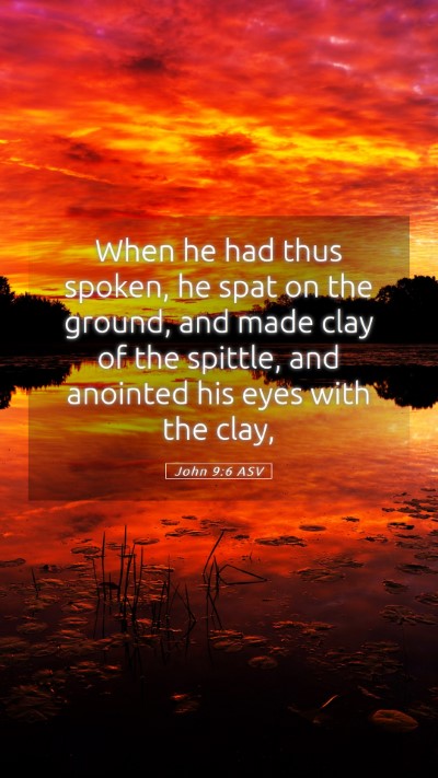 Picture 05 - John 9:6 ASV Mobile Phone Wallpaper - When he had thus spoken, he spat on the ground, - Mobile Bible Verse Wallpaper