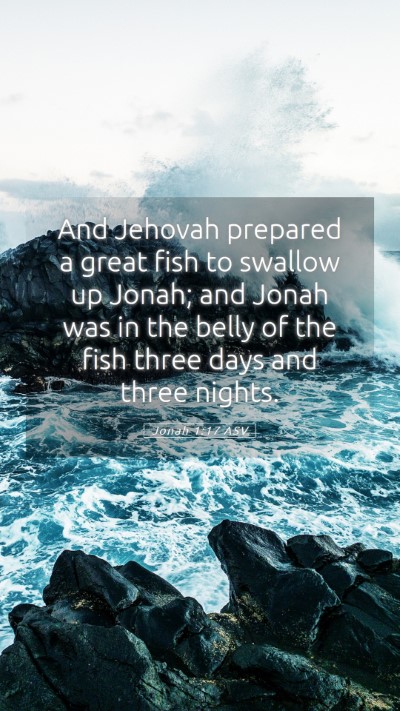 Picture 05 - Jonah 1:17 ASV Mobile Phone Wallpaper - And Jehovah prepared a great fish to swallow up - Mobile Bible Verse Wallpaper