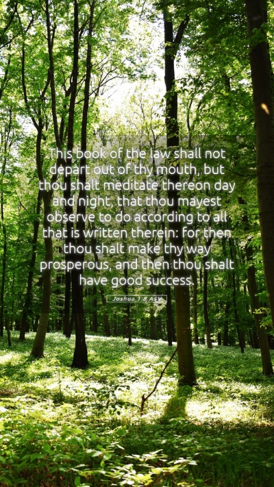 Picture 05 - Joshua 1:8 ASV Mobile Phone Wallpaper - This book of the law shall not depart out of thy - Mobile Bible Verse Wallpaper