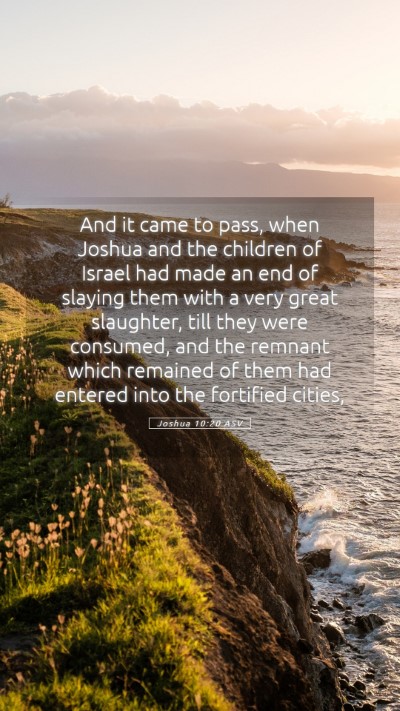 Picture 05 - Joshua 10:20 ASV Mobile Phone Wallpaper - And it came to pass, when Joshua and the children - Mobile Bible Verse Wallpaper