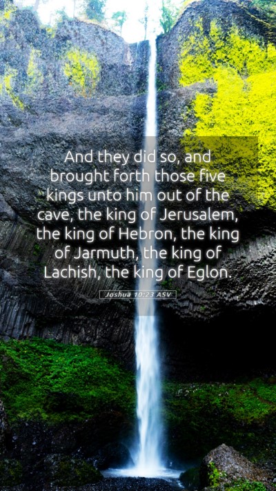 Picture 05 - Joshua 10:23 ASV Mobile Phone Wallpaper - And they did so, and brought forth those five - Mobile Bible Verse Wallpaper