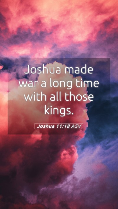 Picture 05 - Joshua 11:18 ASV Mobile Phone Wallpaper - Joshua made war a long time with all those - Mobile Bible Verse Wallpaper