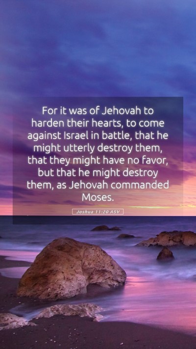 Picture 05 - Joshua 11:20 ASV Mobile Phone Wallpaper - For it was of Jehovah to harden their hearts, to - Mobile Bible Verse Wallpaper