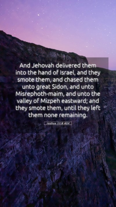 Picture 05 - Joshua 11:8 ASV Mobile Phone Wallpaper - And Jehovah delivered them into the hand of - Mobile Bible Verse Wallpaper