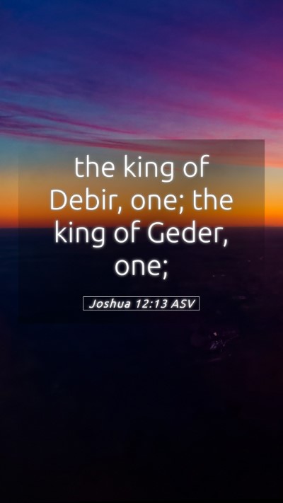 Picture 05 - Joshua 12:13 ASV Mobile Phone Wallpaper - the king of Debir, one; the king of Geder, - Mobile Bible Verse Wallpaper