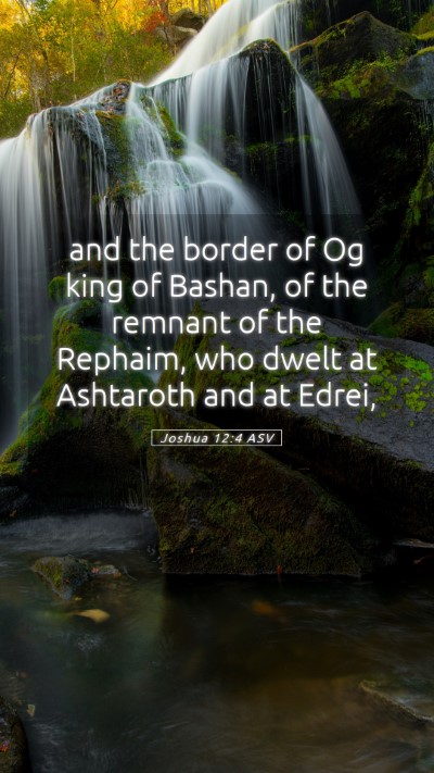 Picture 05 - Joshua 12:4 ASV Mobile Phone Wallpaper - and the border of Og king of Bashan, of the - Mobile Bible Verse Wallpaper