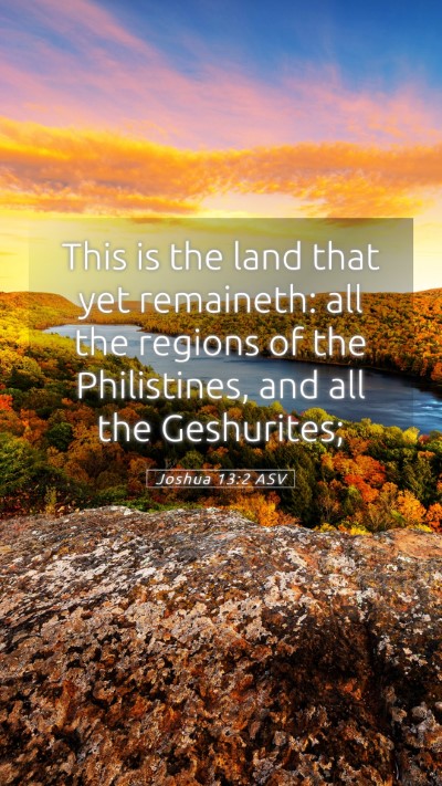 Picture 05 - Joshua 13:2 ASV Mobile Phone Wallpaper - This is the land that yet remaineth: all the - Mobile Bible Verse Wallpaper