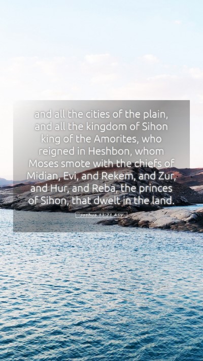Picture 05 - Joshua 13:21 ASV Mobile Phone Wallpaper - and all the cities of the plain, and all the - Mobile Bible Verse Wallpaper