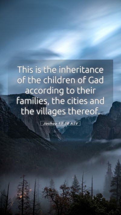 Picture 05 - Joshua 13:28 ASV Mobile Phone Wallpaper - This is the inheritance of the children of Gad - Mobile Bible Verse Wallpaper