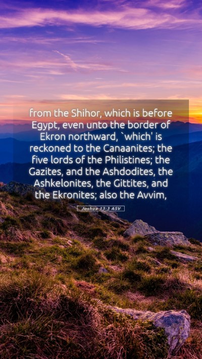 Picture 05 - Joshua 13:3 ASV Mobile Phone Wallpaper - from the Shihor, which is before Egypt, even unto - Mobile Bible Verse Wallpaper