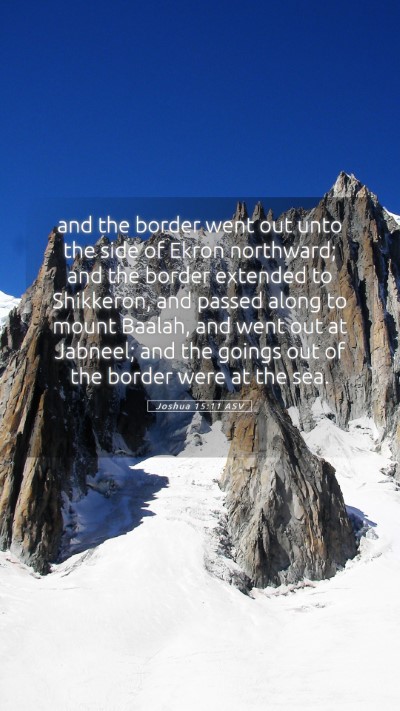 Picture 05 - Joshua 15:11 ASV Mobile Phone Wallpaper - and the border went out unto the side of Ekron - Mobile Bible Verse Wallpaper