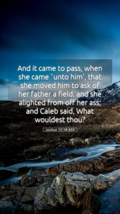 Picture 05 - Joshua 15:18 ASV Mobile Phone Wallpaper - And it came to pass, when she came `unto him', - Mobile Bible Verse Wallpaper