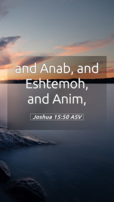 Picture 05 - Joshua 15:50 ASV Mobile Phone Wallpaper - and Anab, and Eshtemoh, and - Mobile Bible Verse Wallpaper