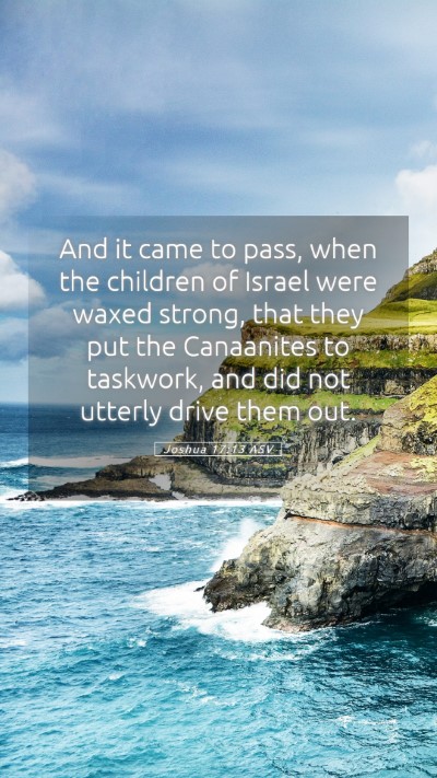 Picture 05 - Joshua 17:13 ASV Mobile Phone Wallpaper - And it came to pass, when the children of Israel - Mobile Bible Verse Wallpaper