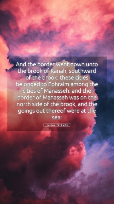Picture 05 - Joshua 17:9 ASV Mobile Phone Wallpaper - And the border went down unto the brook of Kanah, - Mobile Bible Verse Wallpaper