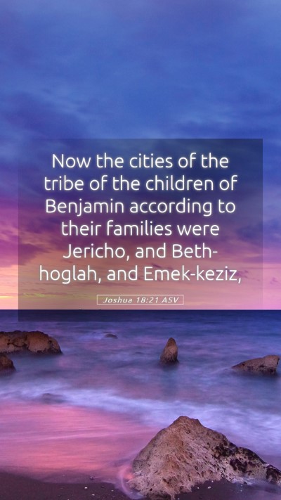 Picture 05 - Joshua 18:21 ASV Mobile Phone Wallpaper - Now the cities of the tribe of the children of - Mobile Bible Verse Wallpaper