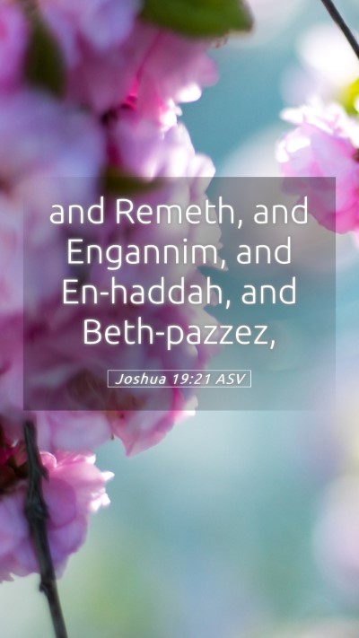 Picture 05 - Joshua 19:21 ASV Mobile Phone Wallpaper - and Remeth, and Engannim, and En-haddah, and - Mobile Bible Verse Wallpaper