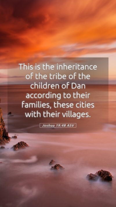 Picture 05 - Joshua 19:48 ASV Mobile Phone Wallpaper - This is the inheritance of the tribe of the - Mobile Bible Verse Wallpaper