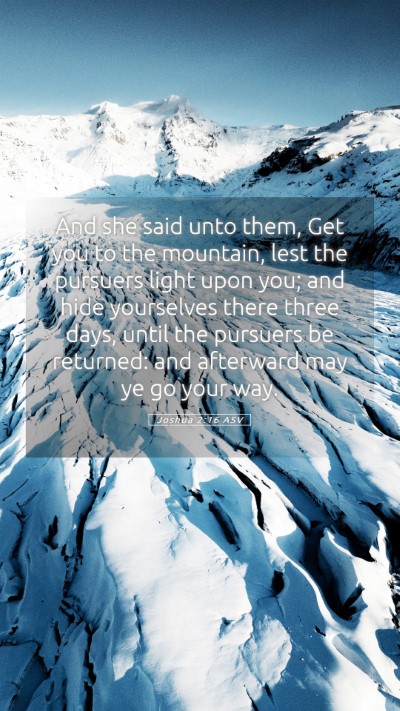 Picture 05 - Joshua 2:16 ASV Mobile Phone Wallpaper - And she said unto them, Get you to the mountain, - Mobile Bible Verse Wallpaper