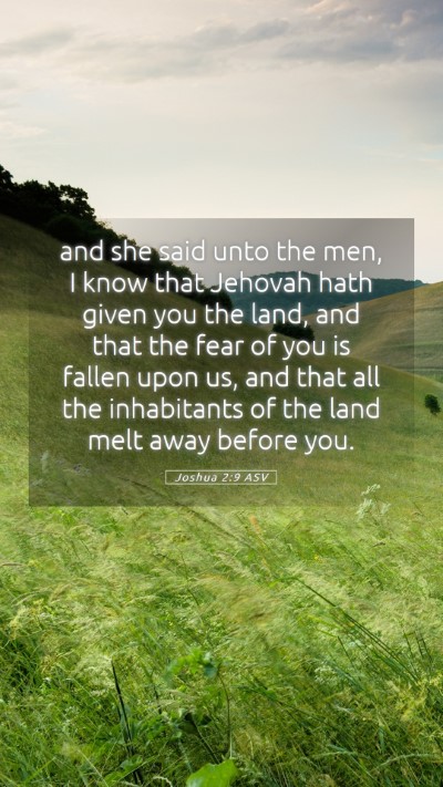Picture 05 - Joshua 2:9 ASV Mobile Phone Wallpaper - and she said unto the men, I know that Jehovah - Mobile Bible Verse Wallpaper
