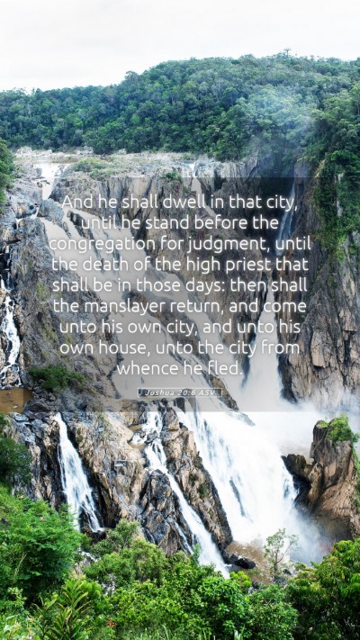Picture 05 - Joshua 20:6 ASV Mobile Phone Wallpaper - And he shall dwell in that city, until he stand - Mobile Bible Verse Wallpaper