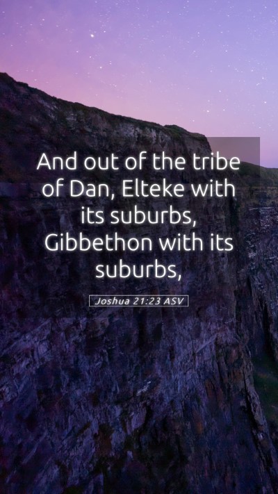 Picture 05 - Joshua 21:23 ASV Mobile Phone Wallpaper - And out of the tribe of Dan, Elteke with its - Mobile Bible Verse Wallpaper