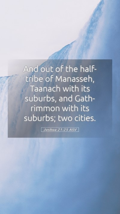 Picture 05 - Joshua 21:25 ASV Mobile Phone Wallpaper - And out of the half-tribe of Manasseh, Taanach - Mobile Bible Verse Wallpaper