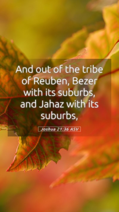 Picture 05 - Joshua 21:36 ASV Mobile Phone Wallpaper - And out of the tribe of Reuben, Bezer with its - Mobile Bible Verse Wallpaper