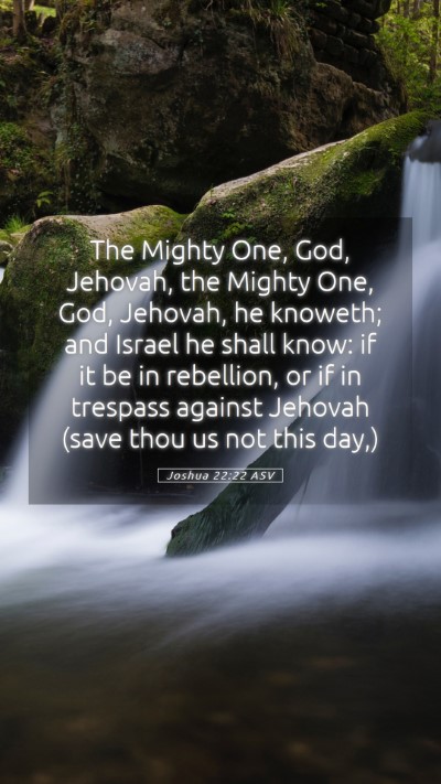 Picture 05 - Joshua 22:22 ASV Mobile Phone Wallpaper - The Mighty One, God, Jehovah, the Mighty One, - Mobile Bible Verse Wallpaper