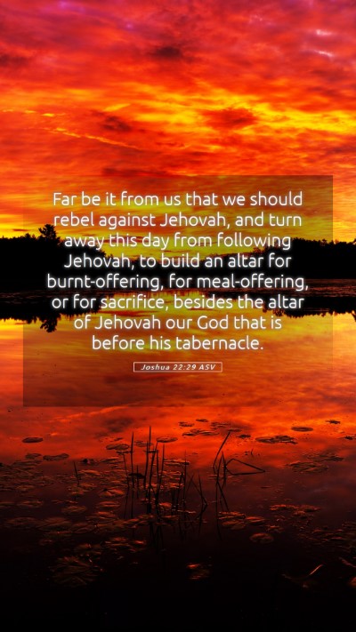 Picture 05 - Joshua 22:29 ASV Mobile Phone Wallpaper - Far be it from us that we should rebel against - Mobile Bible Verse Wallpaper