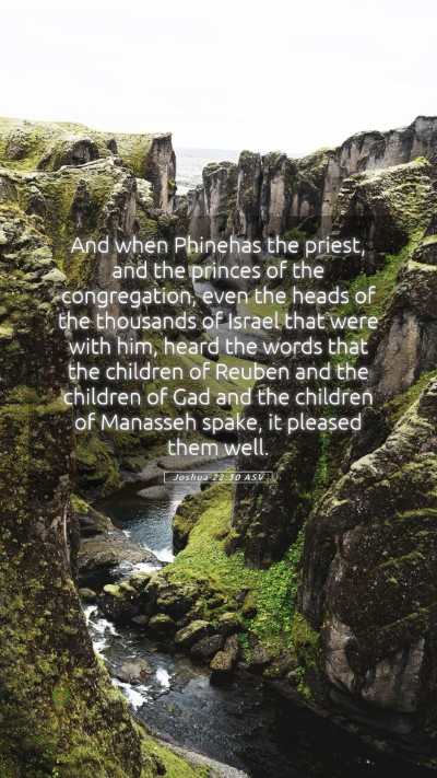 Picture 05 - Joshua 22:30 ASV Mobile Phone Wallpaper - And when Phinehas the priest, and the princes of - Mobile Bible Verse Wallpaper