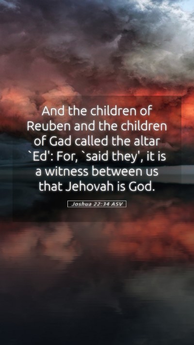 Picture 05 - Joshua 22:34 ASV Mobile Phone Wallpaper - And the children of Reuben and the children of - Mobile Bible Verse Wallpaper