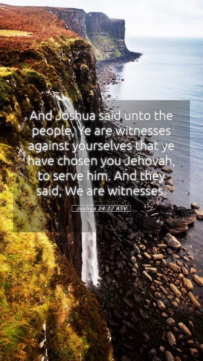 Picture 05 - Joshua 24:22 ASV Mobile Phone Wallpaper - And Joshua said unto the people, Ye are witnesses - Mobile Bible Verse Wallpaper