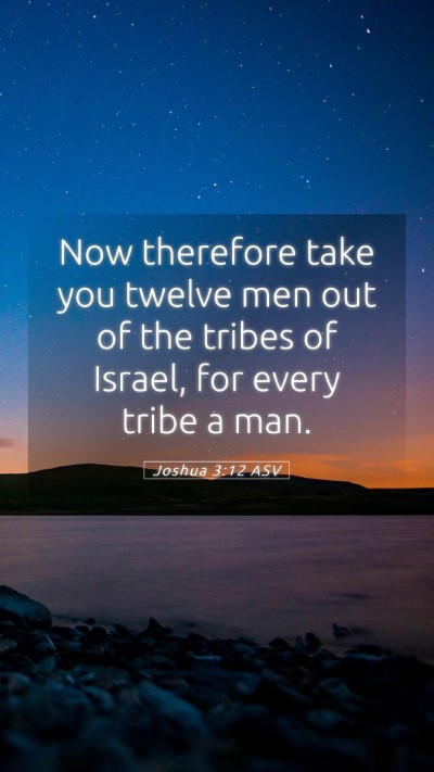 Picture 05 - Joshua 3:12 ASV Mobile Phone Wallpaper - Now therefore take you twelve men out of the - Mobile Bible Verse Wallpaper