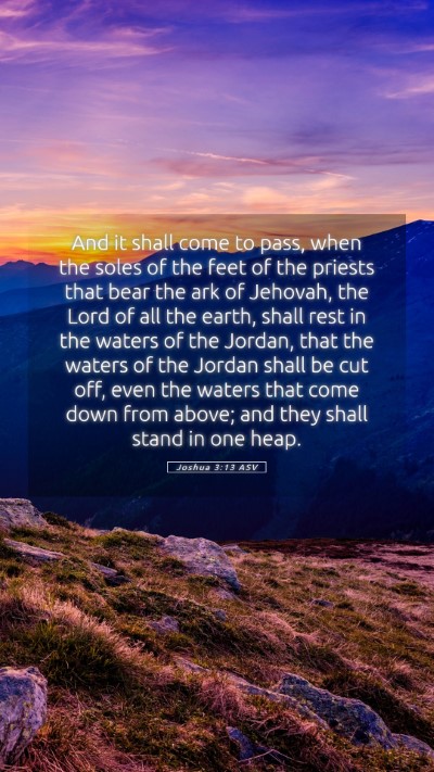 Picture 05 - Joshua 3:13 ASV Mobile Phone Wallpaper - And it shall come to pass, when the soles of the - Mobile Bible Verse Wallpaper