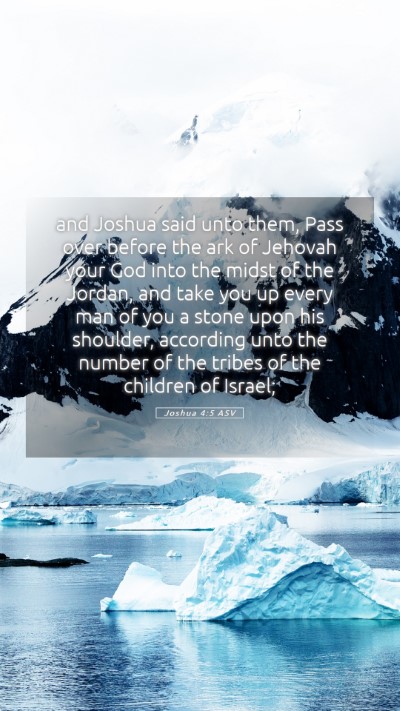 Picture 05 - Joshua 4:5 ASV Mobile Phone Wallpaper - and Joshua said unto them, Pass over before the - Mobile Bible Verse Wallpaper